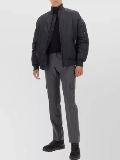 K-way Oversized Bomber Jacket With Ribbed Finish