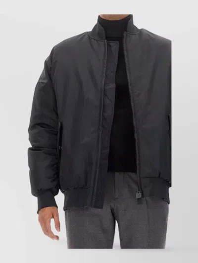 K-way Oversized Bomber Jacket With Ribbed Finish