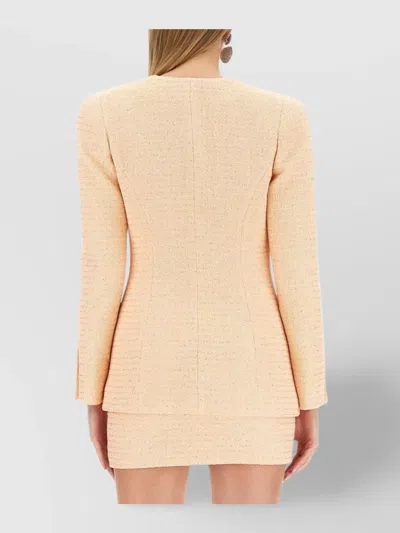 Alessandra Rich Tweed Jacket Featuring Button Detailing