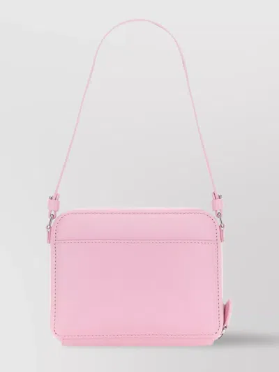 Courrèges Rectangular Shoulder Bag With Adjustable Strap And Minimalist Design In Pink