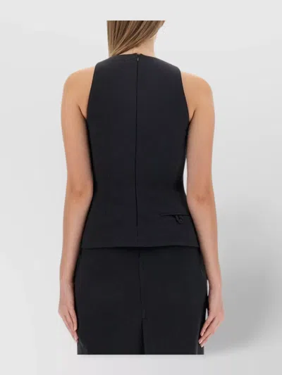 Philosophy Di Lorenzo Serafini Polyester Top With Sweetheart Neckline And Peplum Hem In Black