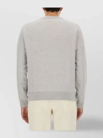 Maison Kitsuné Maison Kitsune Crew Neck Sweatshirt With Campus Fox Print In Gray