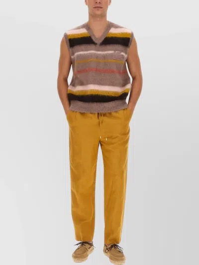 Etro Men Vest With Stripe Pattern In Brown