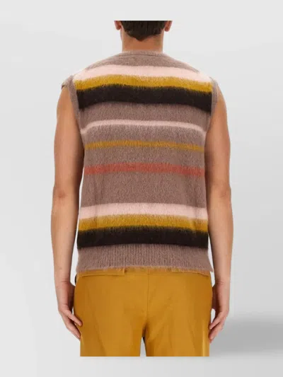 Etro Men Vest With Stripe Pattern In Brown