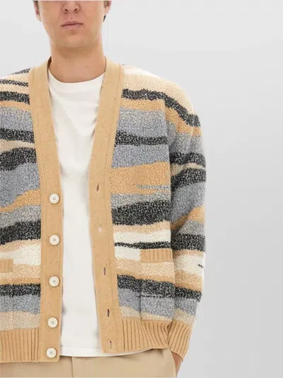 Missoni Wool Cardigan In Multicolor