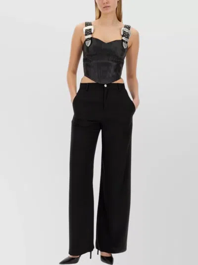 Moschino Jeans Wide Leg Pants In Black