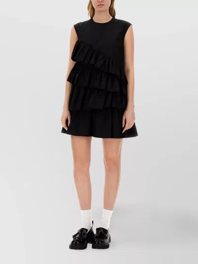 Msgm Dress With Ruffles In Black