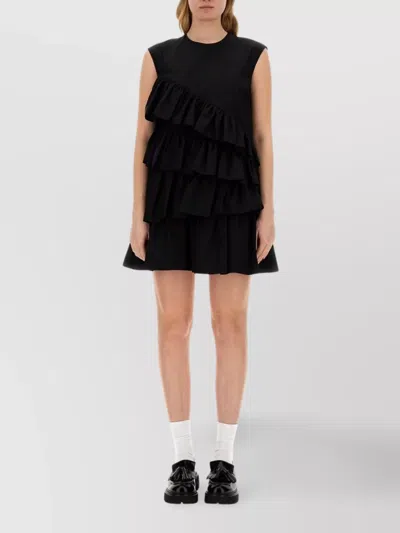 Msgm Dress With Ruffles In Black