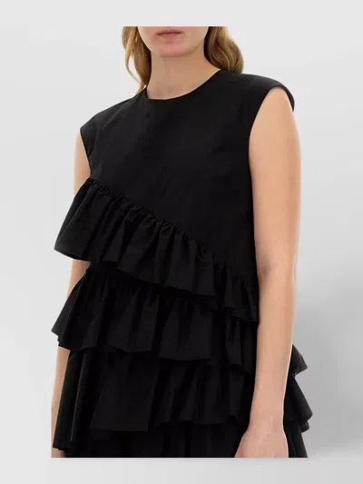 Msgm Dress With Ruffles In Black