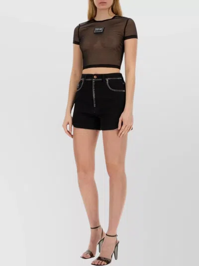 Versace Jeans Couture Logo-engraved Denim Shorts