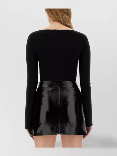 Courrèges Buckle Contrast T-shirt In Gray