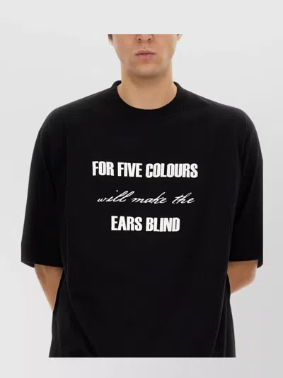 Undercover Graphic Print Black T-shirt With Exposed-seam Detailing And Logo Patch