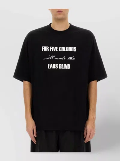 Undercover Graphic Print Black T-shirt With Exposed-seam Detailing And Logo Patch