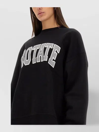 Rotate Birger Christensen Black Heavy Sweatshirt In Black