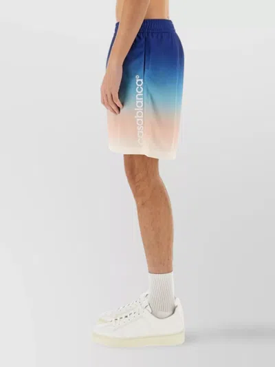 Casablanca Gradient Football Shorts In Blue