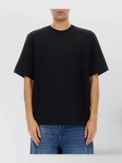 Studio Nicholson Lay Logo Detailed Crewneck T-shirt In Silver