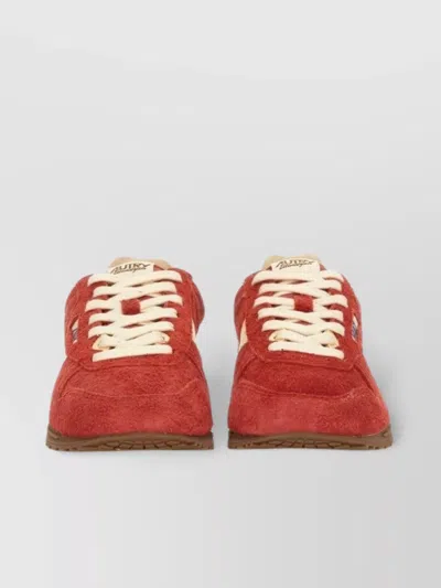 Autry Windspin Suede And Leather Sneakers In Rubyrutabaga In Red