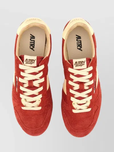 Autry Windspin Suede And Leather Sneakers In Rubyrutabaga In Red