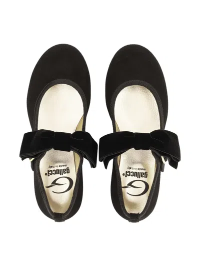 Gallucci Suede Ballerina Shoes In Black