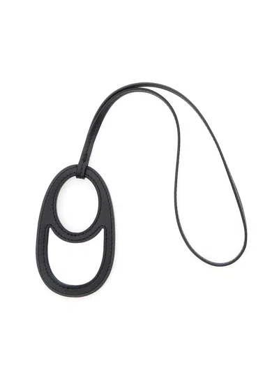 Coperni Black Charm With Built-in Mirror And Logo Lettering On The Front In Leather Woman