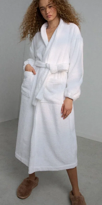 Lunya Spa Terry Robe In Sincere White