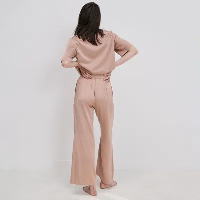 Lunya Washable Silk High Rise Pant Set In Pink