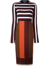 VICTORIA BECKHAM striped midi dress,DRYCLEANONLY