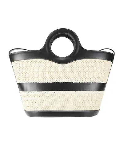 Hereu Tote Bag Woven Two Flat Handles In Neutrals