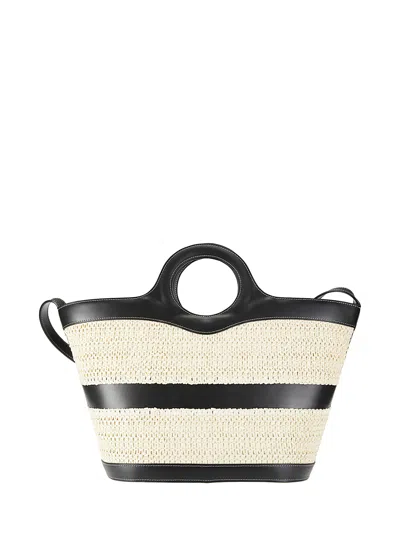 Hereu Tote Bag Woven Two Flat Handles In Neutrals