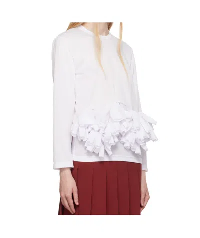 Comme Des Garçons White Polyester Back Pin Mesh T-shirt