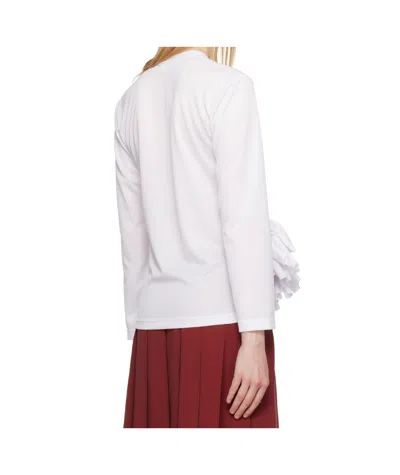 Comme Des Garçons White Polyester Back Pin Mesh T-shirt