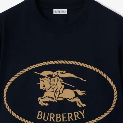 Burberry Knight Stamp Cotton T-shirt In Black