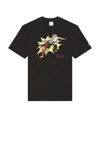 Puma X Aries Graphic-print T-shirt In Black