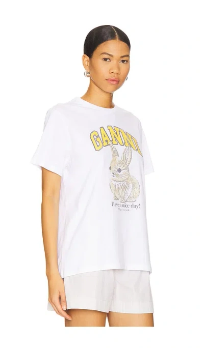 Ganni Basic Jersey Baby Bun Relaxed T-shirt In Bright White