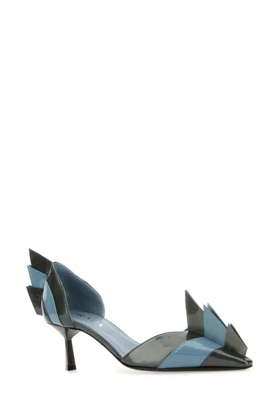 Prada Scarpe Con Tacco In Pelle Bicolor  Donna In Multi