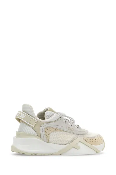 Fendi Women's Luxurious Calf Leather Sneakers In Animal Print