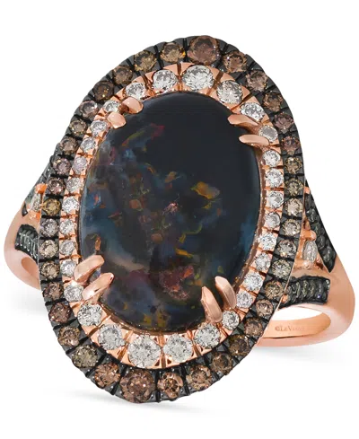 Le Vian Aquadite (4 Ct. T.w.) & Diamond (3/4 Ct. T.w.) Double Halo Ring In 14k Rose Gold
