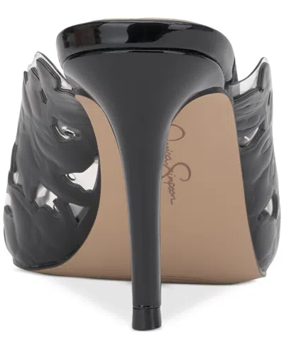 Jessica Simpson Justera Floral High Heel Mule Black Js-justera Women's