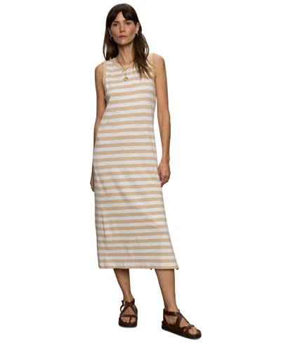 Sanctuary Contrast Trim Maxi Dress In Sandstone/white Stripe