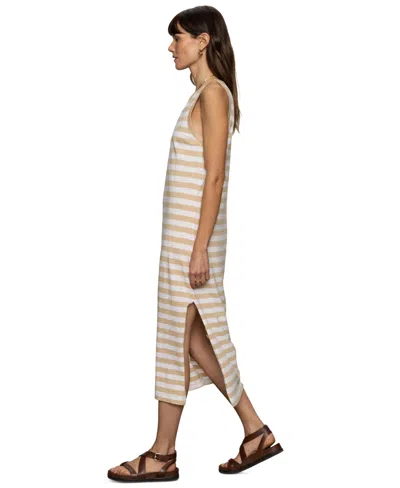 Sanctuary Contrast Trim Maxi Dress In Sandstone/white Stripe