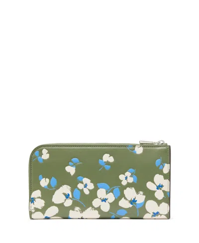 Kate Spade Devin Painterly Bouquet Embossed Leather Continental Wallet