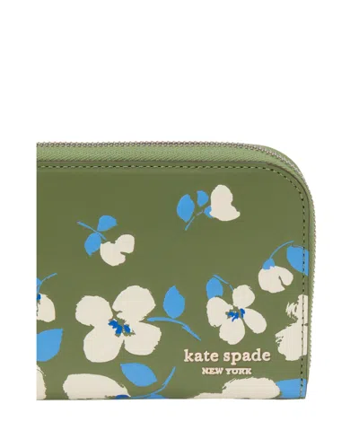 Kate Spade Devin Painterly Bouquet Embossed Leather Continental Wallet