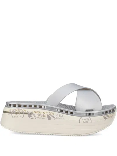 Premiata Moura Platform Sandals In Gray