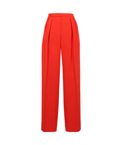 Aspesi Trousers High-waisted Wide-leg Pleated Design In Red
