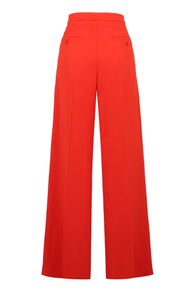 Aspesi Trousers High-waisted Wide-leg Pleated Design In Red