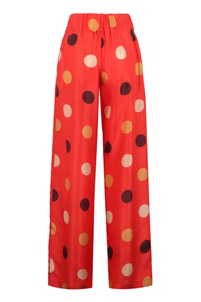Aspesi Silk Pants With Polka Dot Pattern