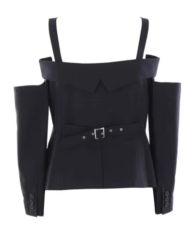 Comme Des Garçons Off Shoulder Jacket In Black