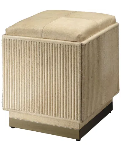 Jamie Young Easton Hide Ottoman In Neutral