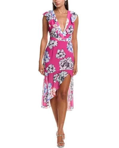 Milly Nanci Petals In Bloom Ruffle Midi Dress