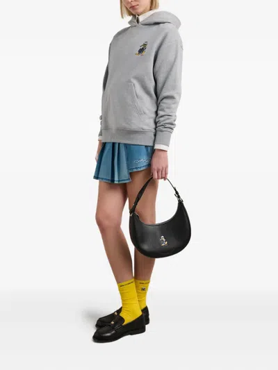 Karl Lagerfeld Grey Logo Print Hoodie In Gray